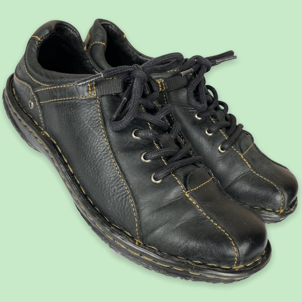 BORN Leather Lace-Up Oxford Sneakers